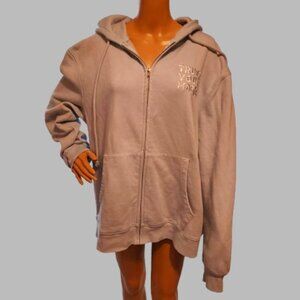 Mighty Fine Woman's Light blue Motivational Hooded Zip-up